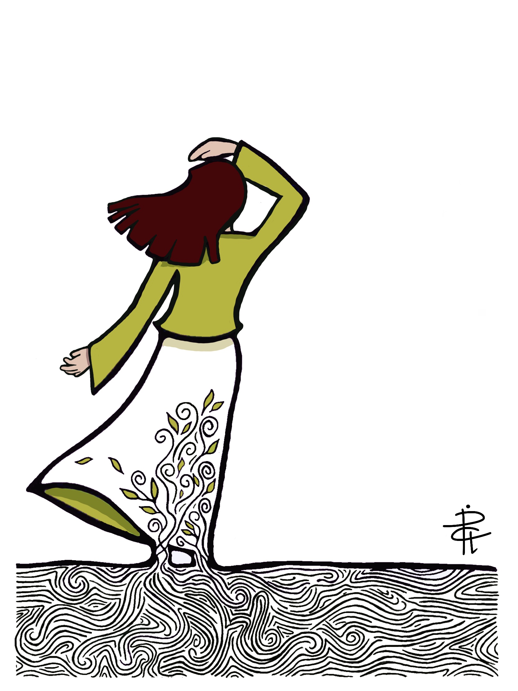 Silhouette femme racine