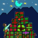 Illustration sapin de cadeaux