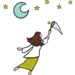 Illustration silhouettes aux étoiles